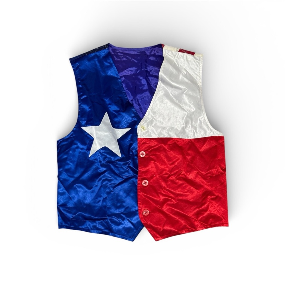 Vintage America Texas Tri-Color Vest - Blue, White, Red